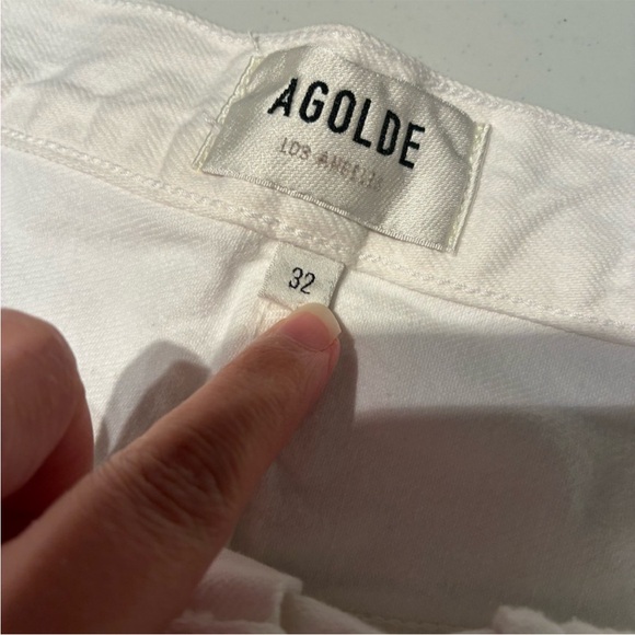NWT Agolde Parker Vintage Cut Off Denim Shorts in Dough White Size 32 - Picture 8 of 14